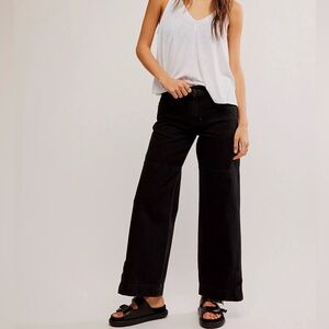 We The Free Benji Relaxed Wide Leg Black Jeans Baggy Streetwear Size 26